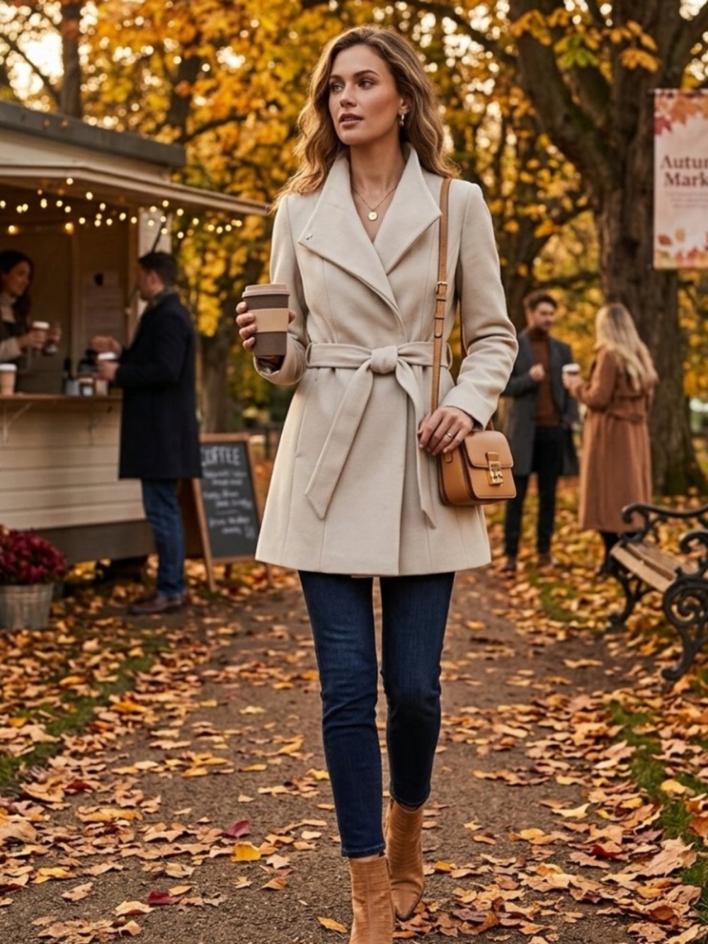 REISS Hermitage Lux Stone Khaki Belted Wool
Wrap Jacket Coat Tailored XS 2